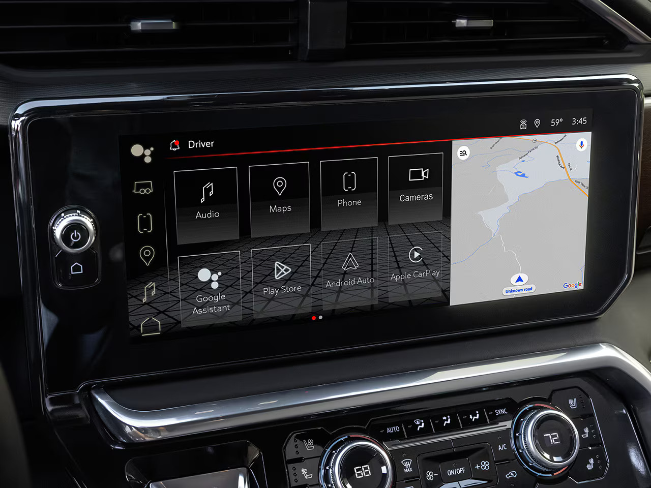 GMC Infotainment System showing Google Built-In