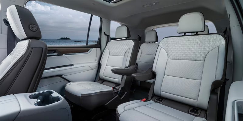 Interior View of the Leather Three Row Seating in the GMC Acadia