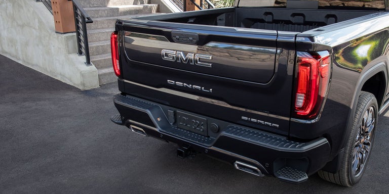 Close-Up on the Rear of the GMC Sierra LD Parked