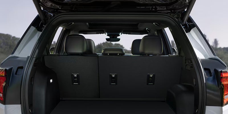 Rear trunk view of the GMC Acadia with spacious cargo area