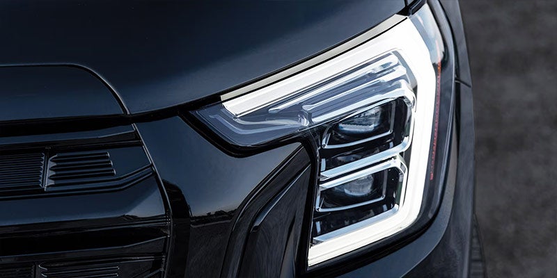Close-up of car's front headlight design