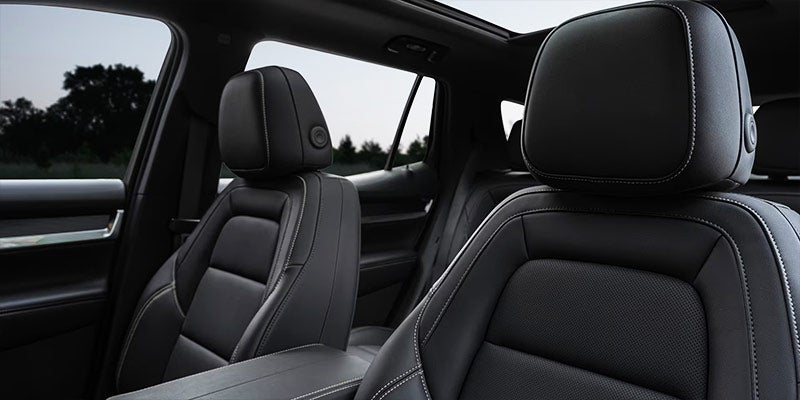 Luxury car interior with premium leather seats
