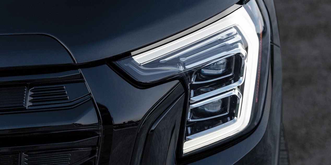 Close-up of the Exterior LED Headlamps on the GMC Terrain